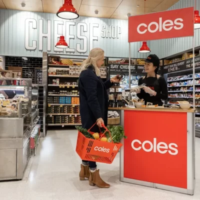 Promotion stand in a Coles supermarket