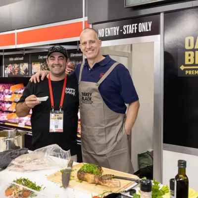 Fast Ed Chef in Exhibition Stand with guest