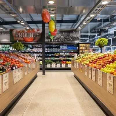 Fruit and Vegetable aisles in Supermarket