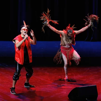 Two performers on stage